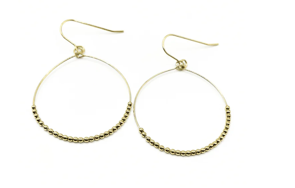 Erin Gray Simple Beaded Hoop Danglers