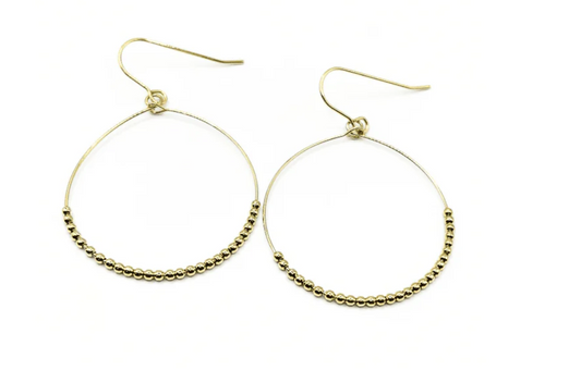 Erin Gray Simple Beaded Hoop Danglers