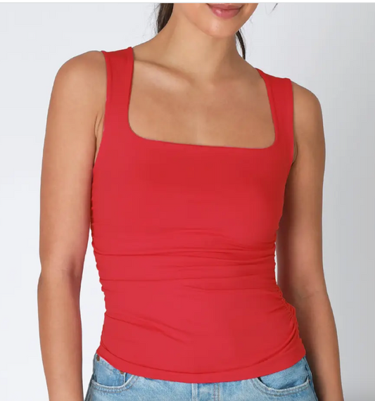 Nikibiki Clean Line Square Shirred Top