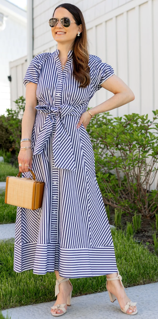Sail to Sable Abby Tie Waist Shirtdress