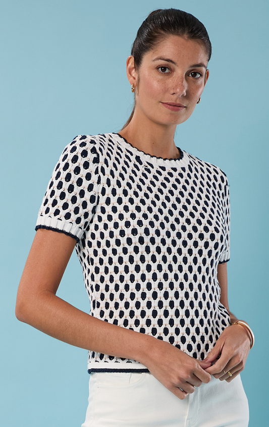 Nic + Zoe Geo Tuck Stitch Sweater Tee