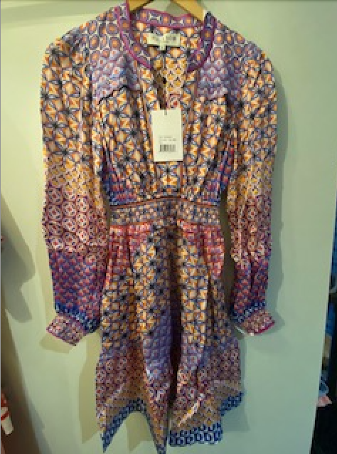 Hale Bob LS Split Neck Mini Dress