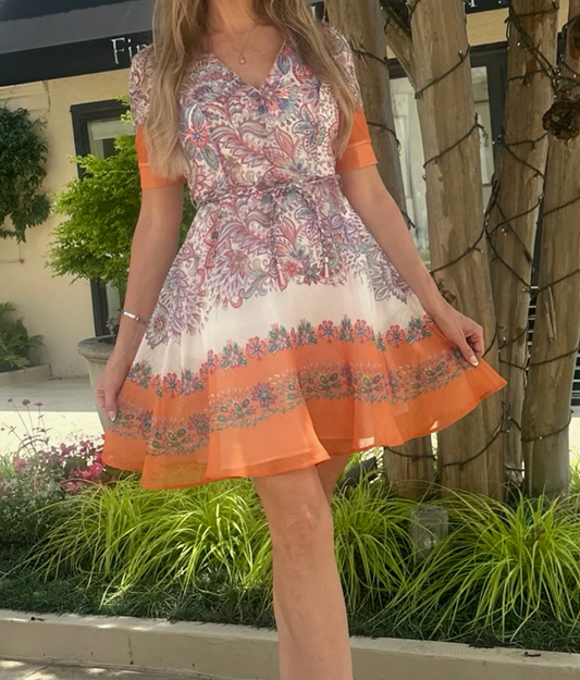 Hale Bob V Neck Mini Dress