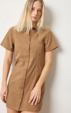 Lilla P Twill Paneled Shirt Dress