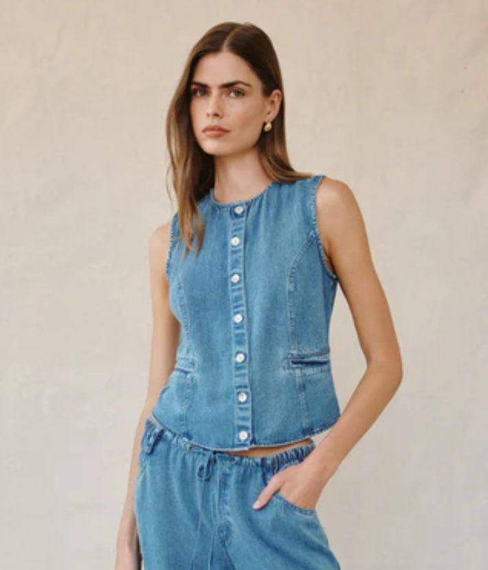 Bella Dahl High Neck Fitted Vest