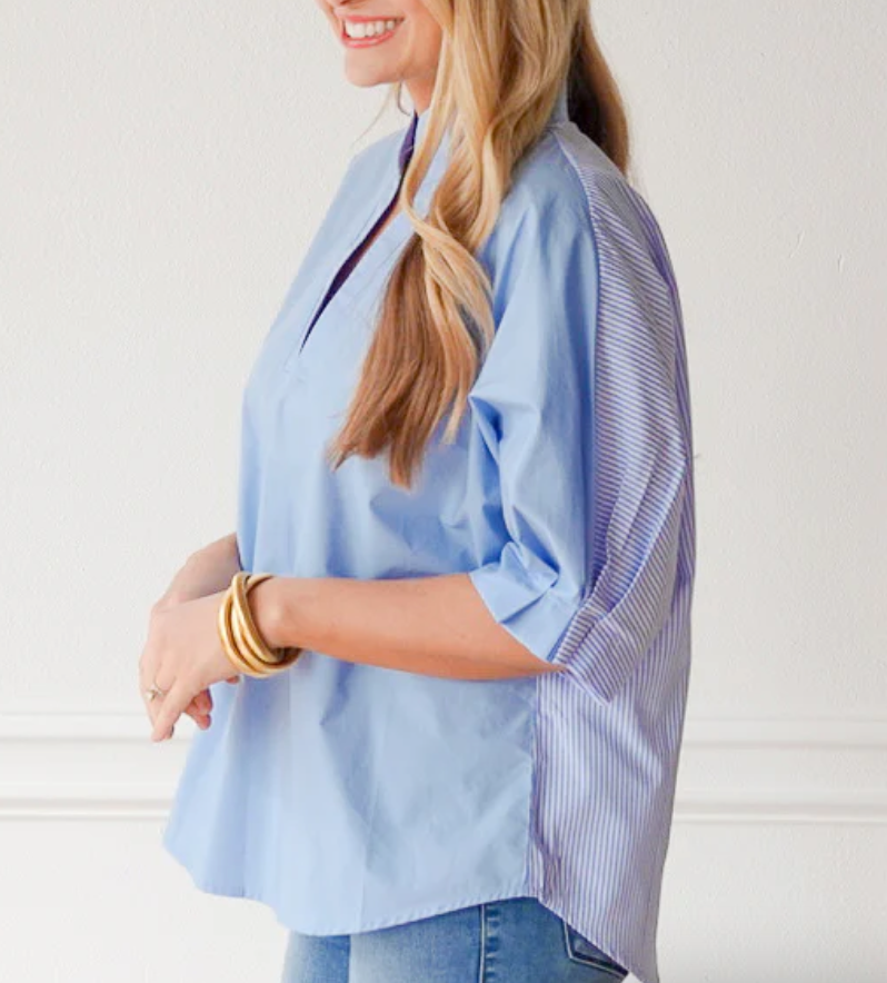 Caryn Lawn Caroline Contrast Top