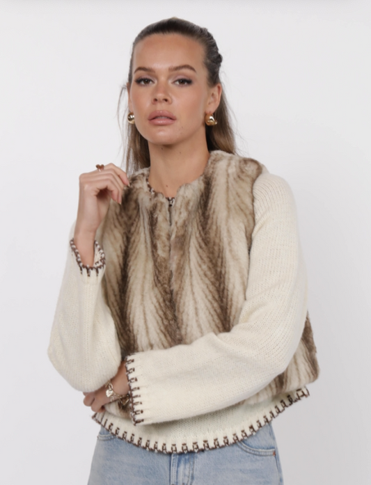 Sage The Label Demi Faux Fur Cropped Vest