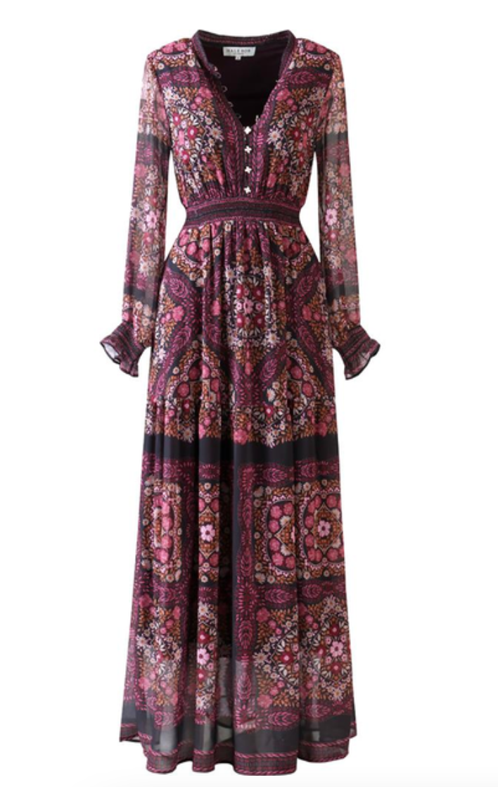 Hale Bob Marisol LS Maxi Dress