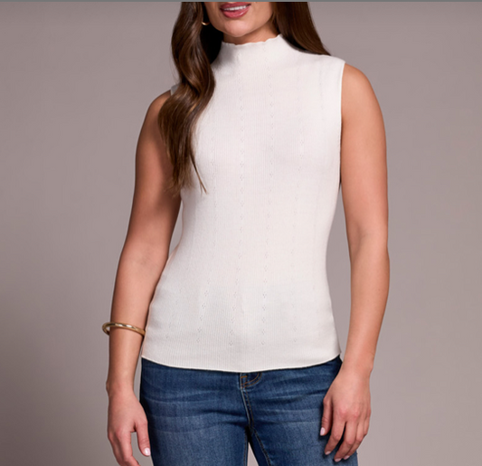 Tribal Sleeveless Mock Neck Top