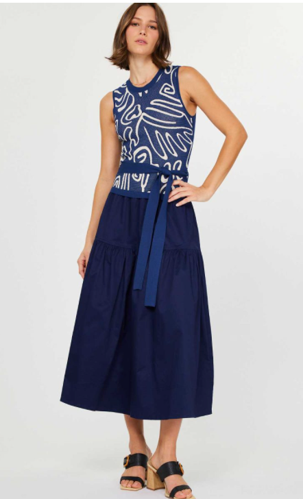 Current Air Sleeveless Sweater Top Midi Dress