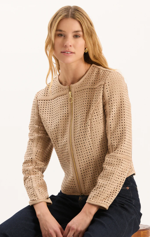 Tyler Boe Piper Punched Faux Suede Jacket