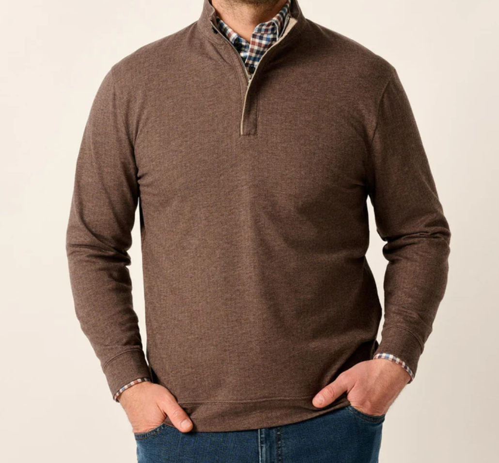 johnnie-O Rubin Herringbone 1/4 Zip Pullover