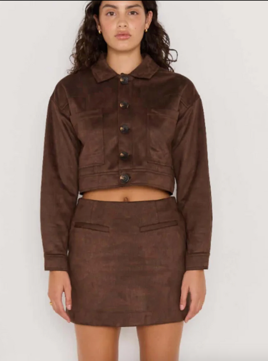 MINKPINK Aston Suede Mini Skirt