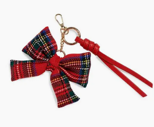 Shiraleah Plaid Bow Bag Charm/Key Ring