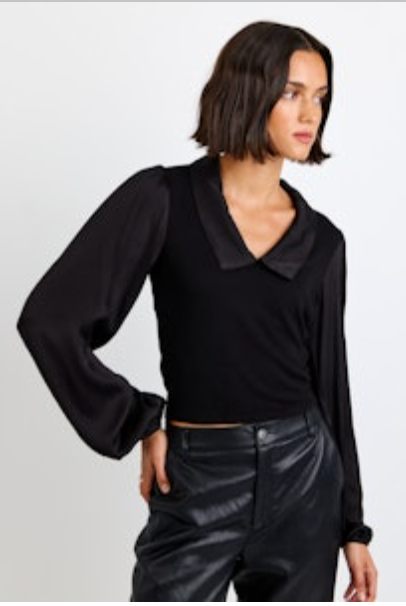 Bella Dahl Collared V Neck LS Top