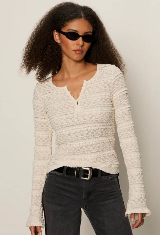 Sanctuary Lovely Lace Button Front Top