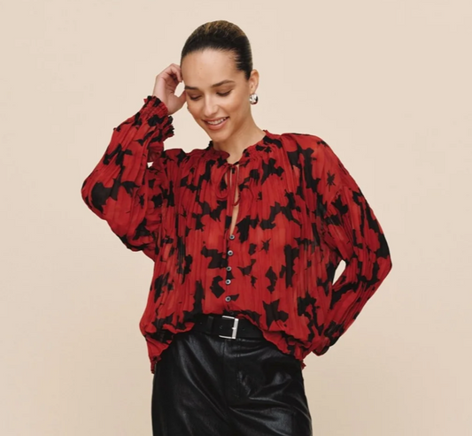 Bella Dahl Pleated Smocked Button Down Shirt