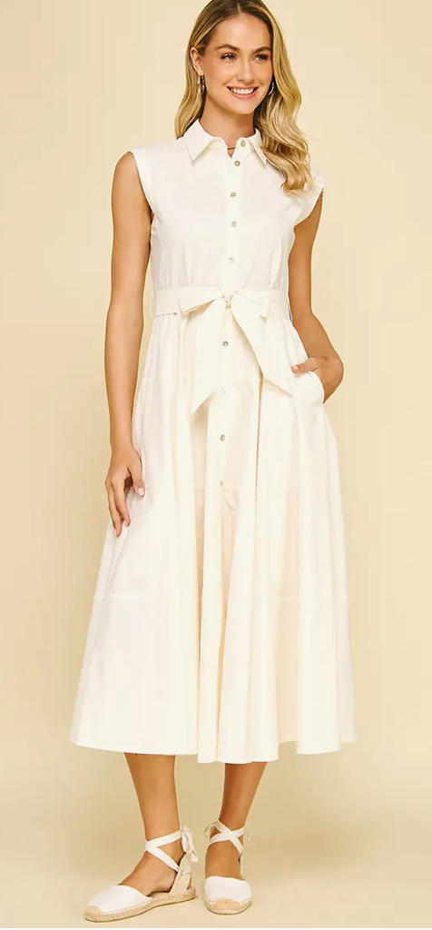 Pinch Button Down Maxi Dress