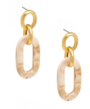 ZENZII Isla Marbled Link Drop Earrings