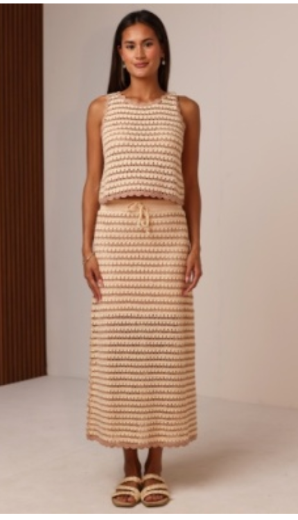 Shore Crochet Midi Skirt