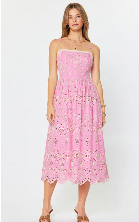 Current Air Sleeveless Eyelet Midi Dress