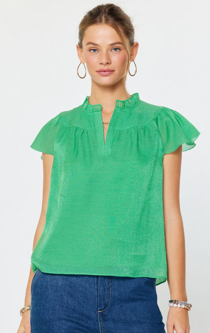 Current Air Double Flutter Sleeve Blouse