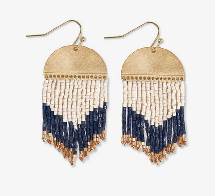 Ink+Alloy Claudia Curved Beaded Fringe Earrings