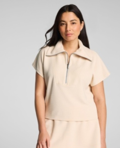 Spanx French Rib SS Half Zip
