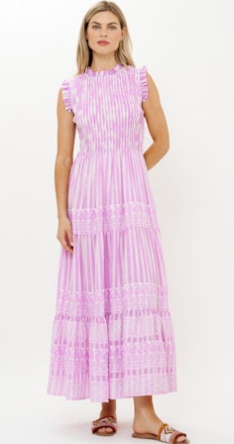 Oliphant Sleeveless Smocked Maxi