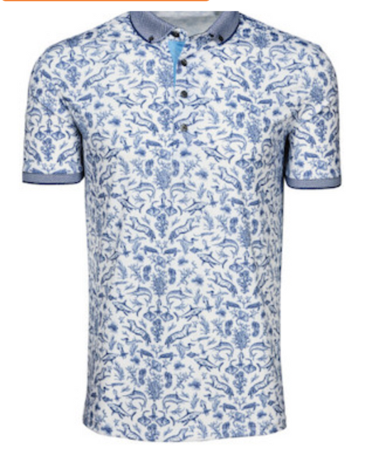Greyson Coral Curiosities Polo