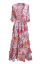 Hale Bob Wisteria Tiered Maxi Dress
