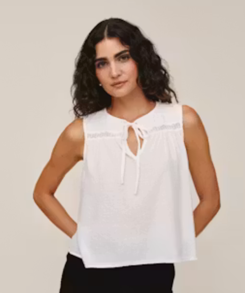 Bella Dahl Sleeveless Tied V-Neck Pullover