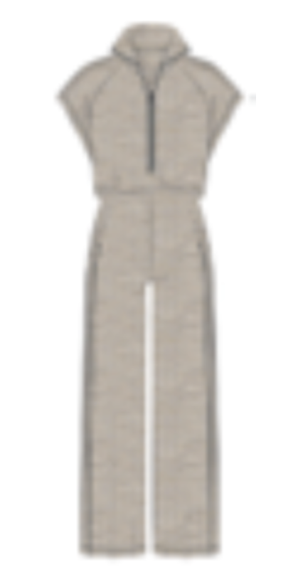 Spanx Pintuck Half Zip Jumpsuit