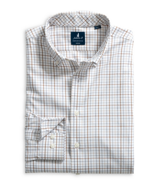 johnnie-O Sandlewood Pane Button Up Shirt