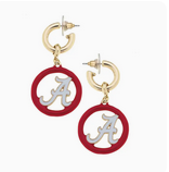 CANVAS Style Medallion Drop Hoop Earrings