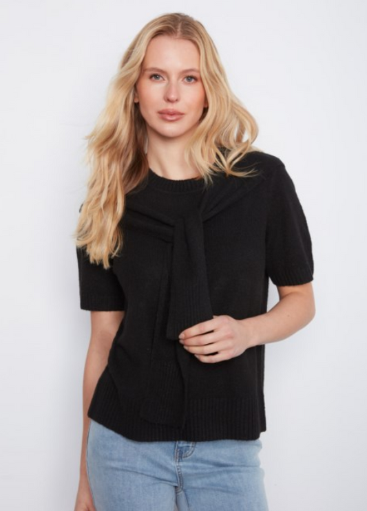 Charlie B SS Sweater with LS Detail