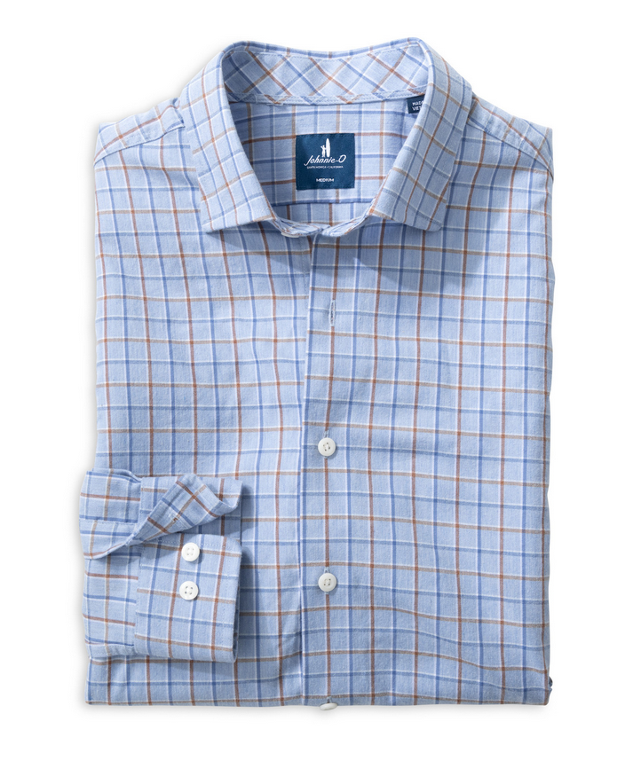 johnnie-O Chestnut Pane Button Up Shirt