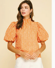 Pinch Polka Dot Puff Sleeve Blouse