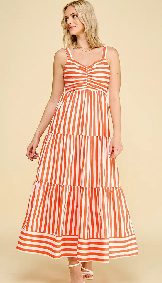 Pinch Striped Tiered Maxi Dress