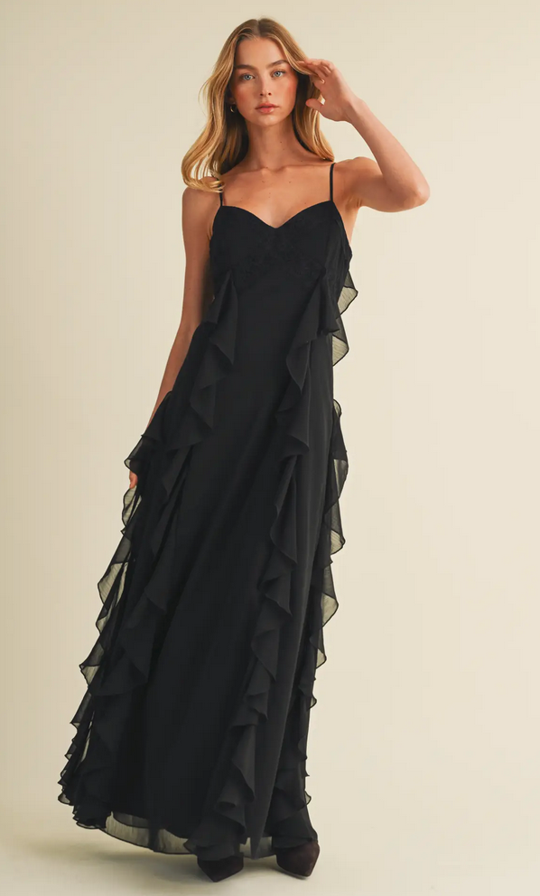 Mustard Seed Vertical Ruffle Dress
