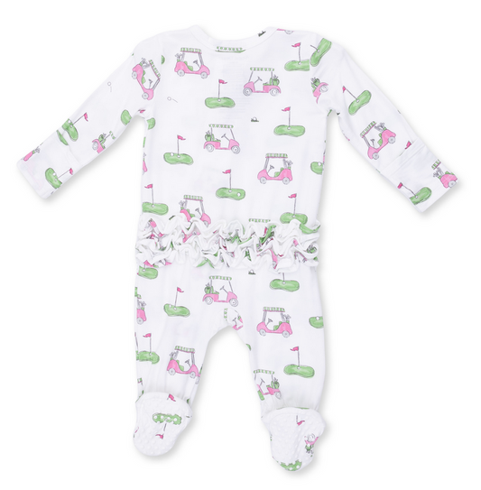 Angel Dear Ruffle Back Zipper Footie
