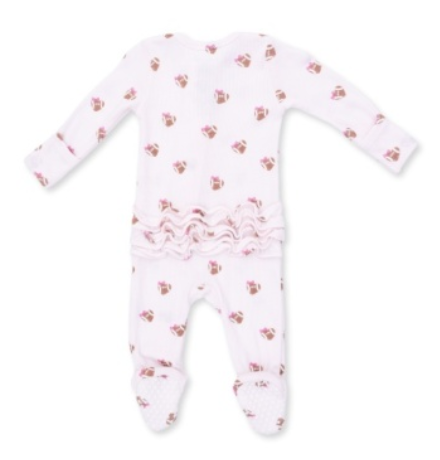 Angel Dear Ruffle Back Zipper Footie