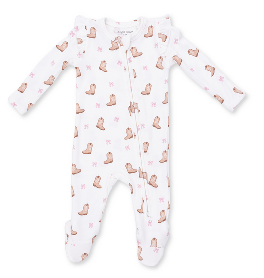 Angel Dear Ruffle Sleeve Zipper Footie