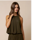 Lalavon Bubble Hem Sleeveless Top