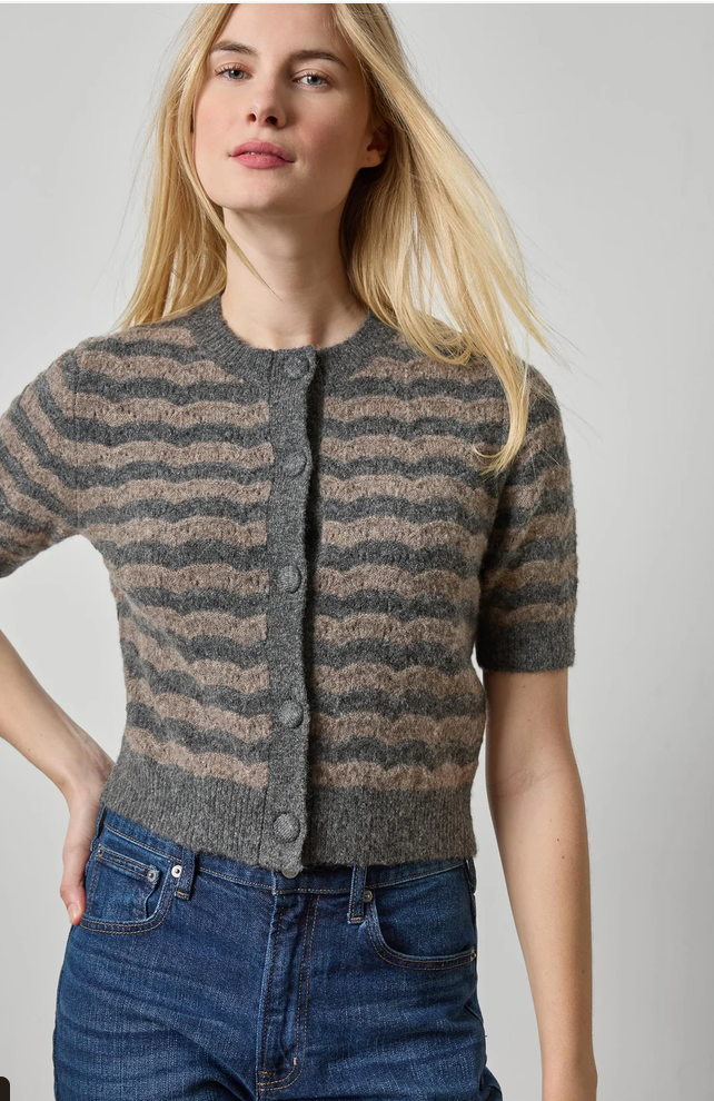 Lilla P SS Crewneck Cardigan