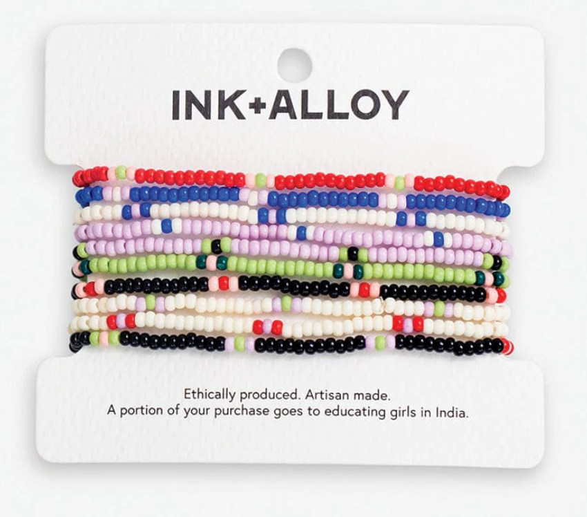 Ink+Alloy Sage 10 Strand Beaded Stretch Bracelet