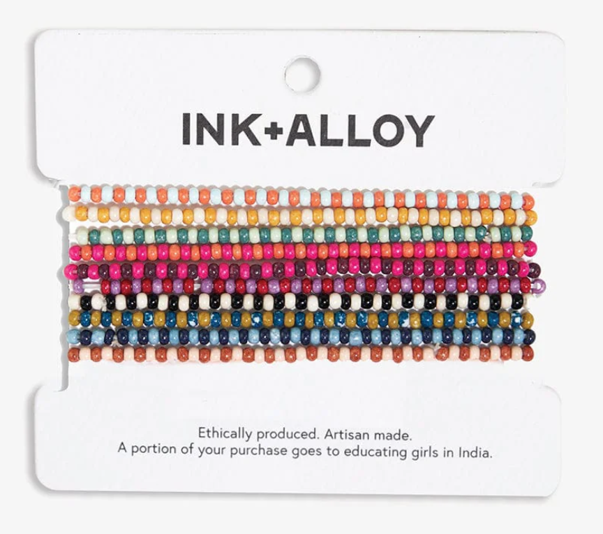 Ink+Alloy Sage 10 Strand Beaded Stretch Bracelet