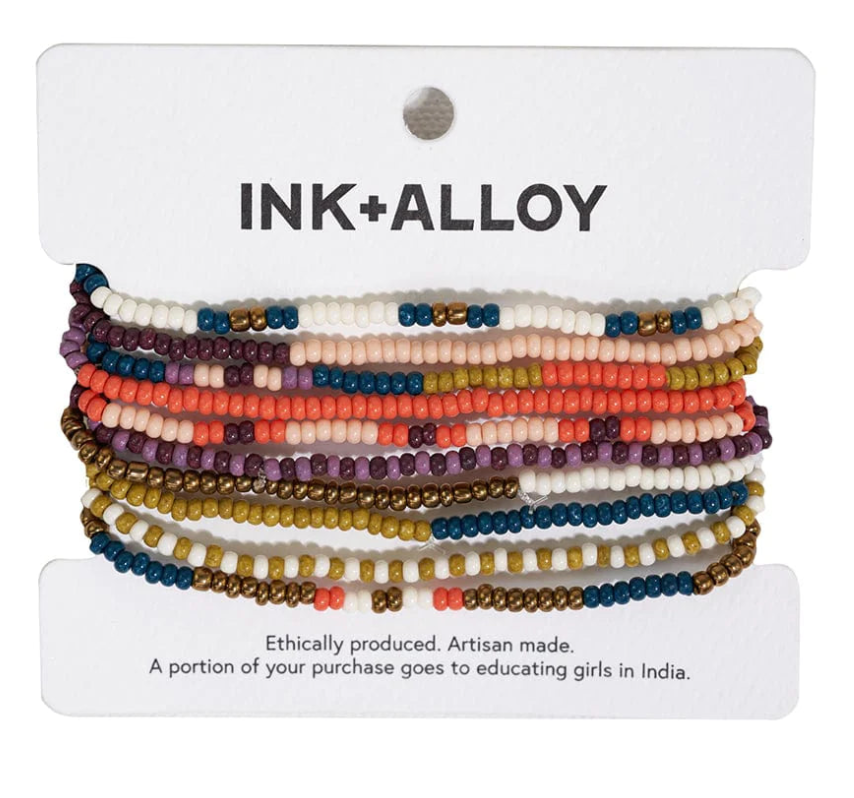 Ink+Alloy Sage 10 Strand Beaded Stretch Bracelet
