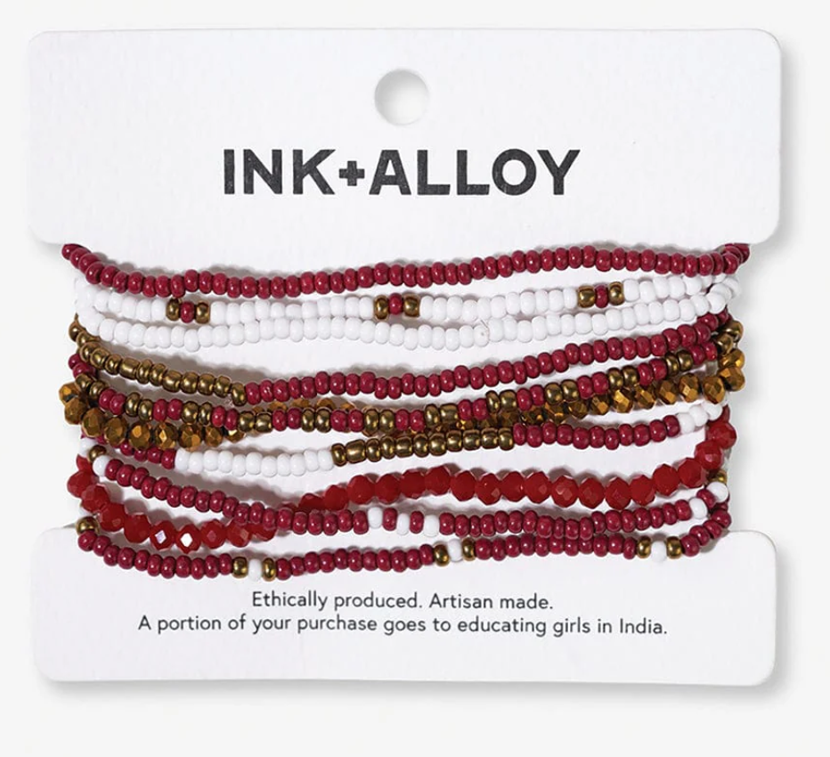 Ink+Alloy Sage 10 Strand Beaded Stretch Bracelet