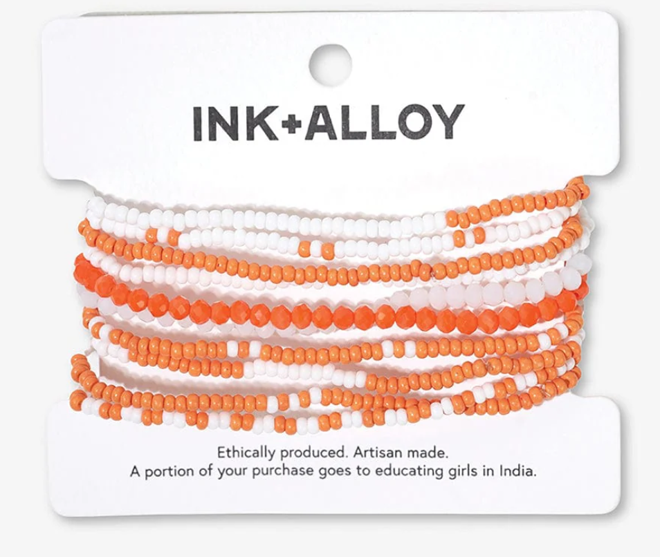 Ink+Alloy Sage 10 Strand Beaded Stretch Bracelet